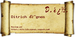 Ditrich Ágnes névjegykártya