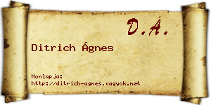 Ditrich Ágnes névjegykártya