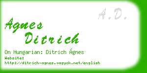 agnes ditrich business card