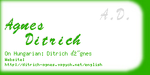 agnes ditrich business card